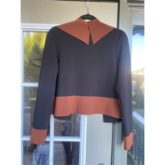 Joseph Ribkoff NWOT Brown Black Colorblock Shacket Jacket, Size 6, MSRP $250 - Picture 8 of 12